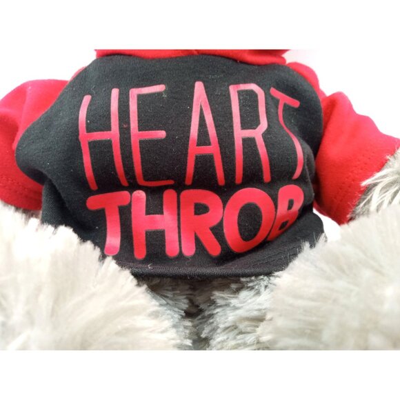 Dan Dee Heart Throb Teddy Bear Red Black Hoodie 12 In Valentines Gift Soft Plush - Picture 4 of 15